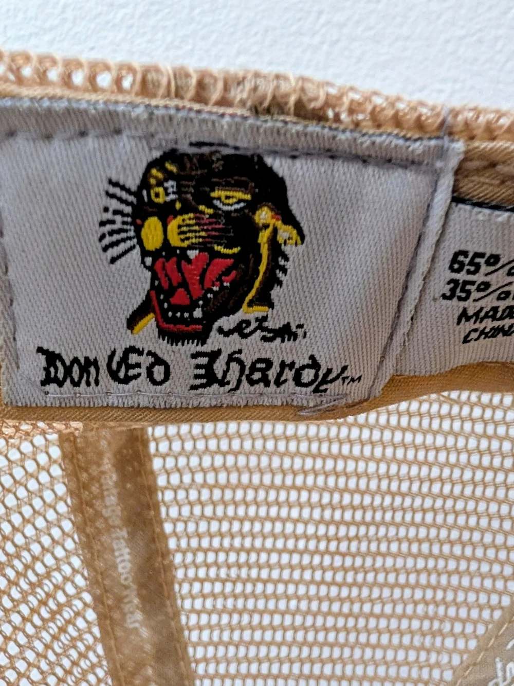 Ed Hardy Vintage Y2K Plaid Trucker Hat with Embroidered Skull and Roses